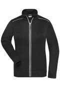 James & Nicholson Damen Workwear Melange-Fleecejacke black/black