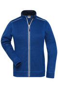 James & Nicholson Damen Workwear Melange-Fleecejacke dark-royal-melange/navy