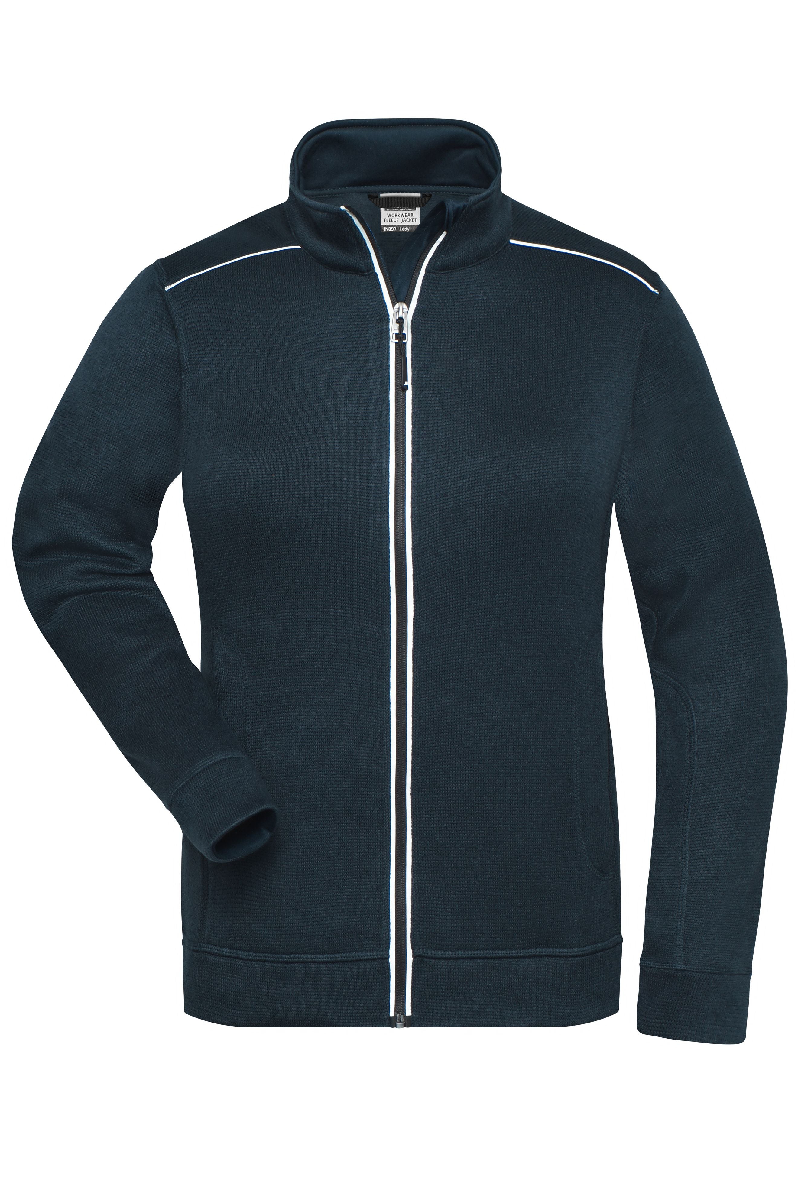 James & Nicholson Damen Workwear Melange-Fleecejacke navy/navy