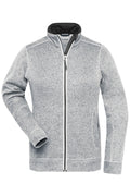 James & Nicholson Damen Workwear Melange-Fleecejacke white-melange/carbon