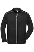 James & Nicholson Herren Workwear Melange-Fleecejacke black/black