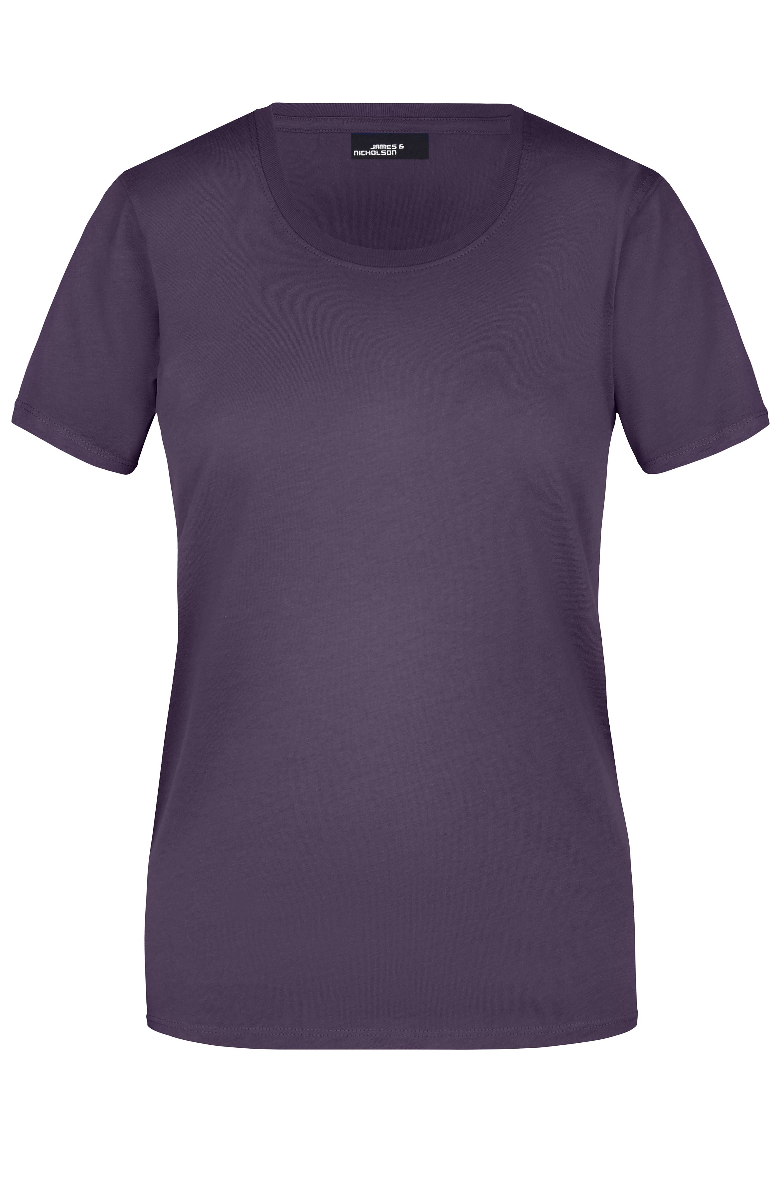 James & Nicholson Damen Rundhals T-Shirt aubergine