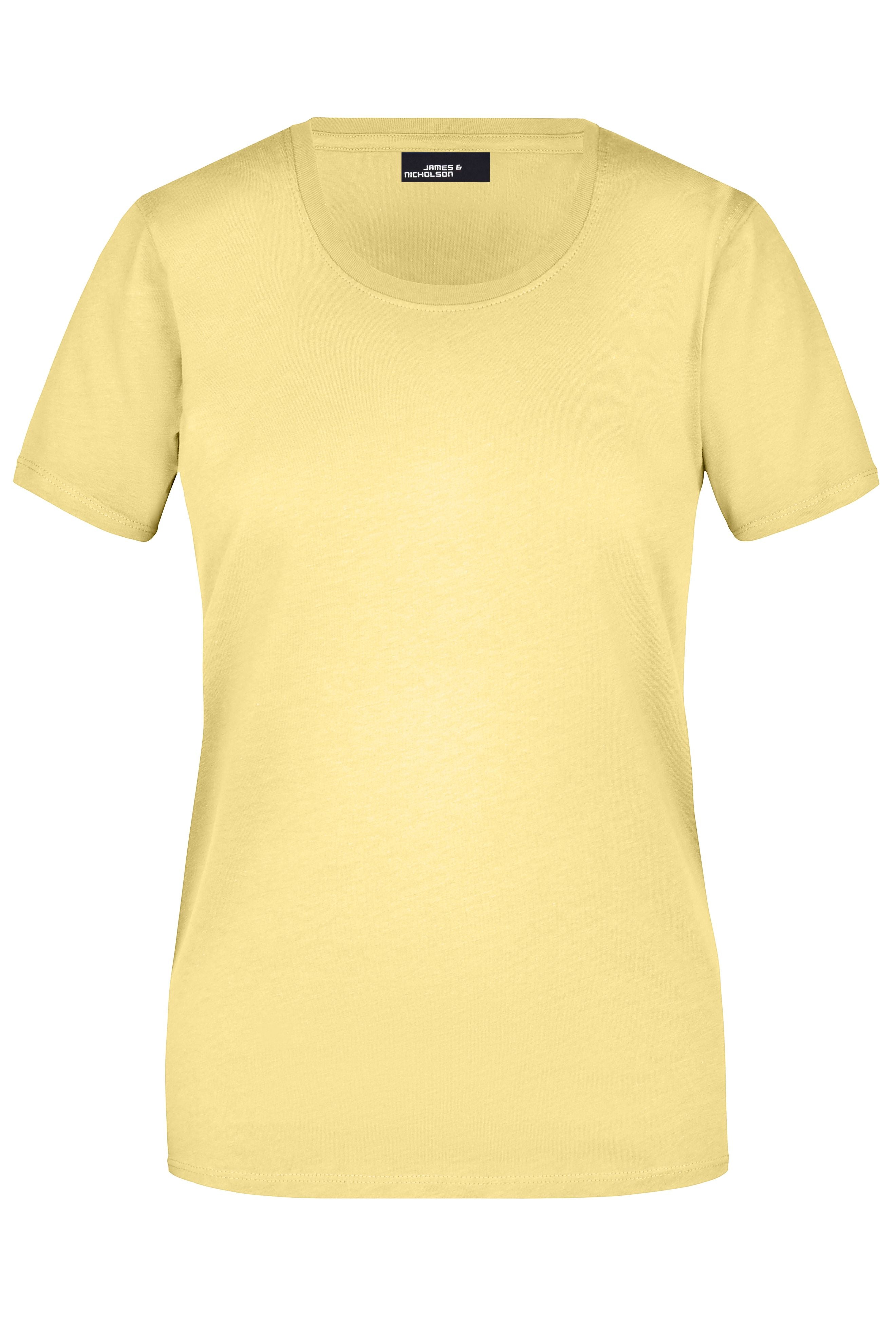 James & Nicholson Damen Rundhals T-Shirt light-yellow