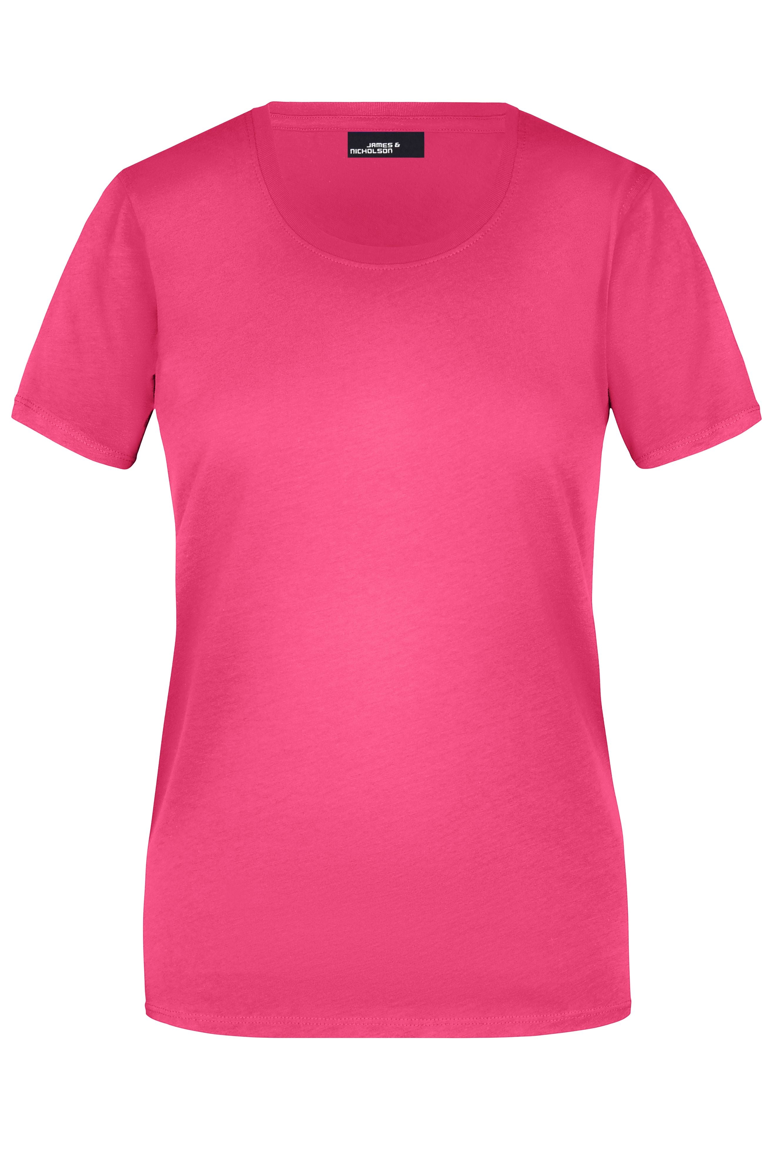 James & Nicholson Damen Rundhals T-Shirt pink