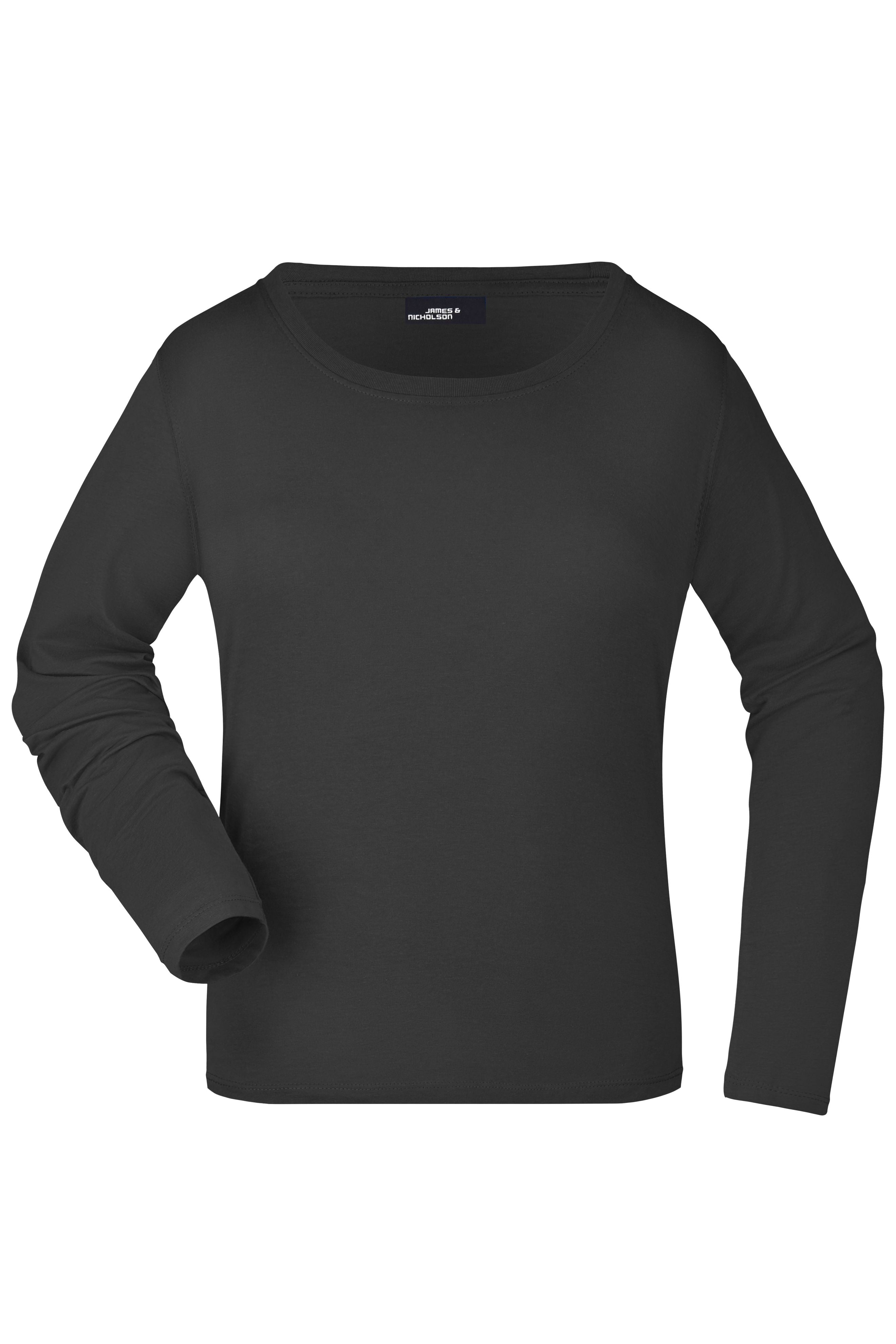 James & Nicholson Damen Rundhalsshirt langarm black