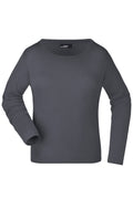 James & Nicholson Damen Rundhalsshirt langarm graphite