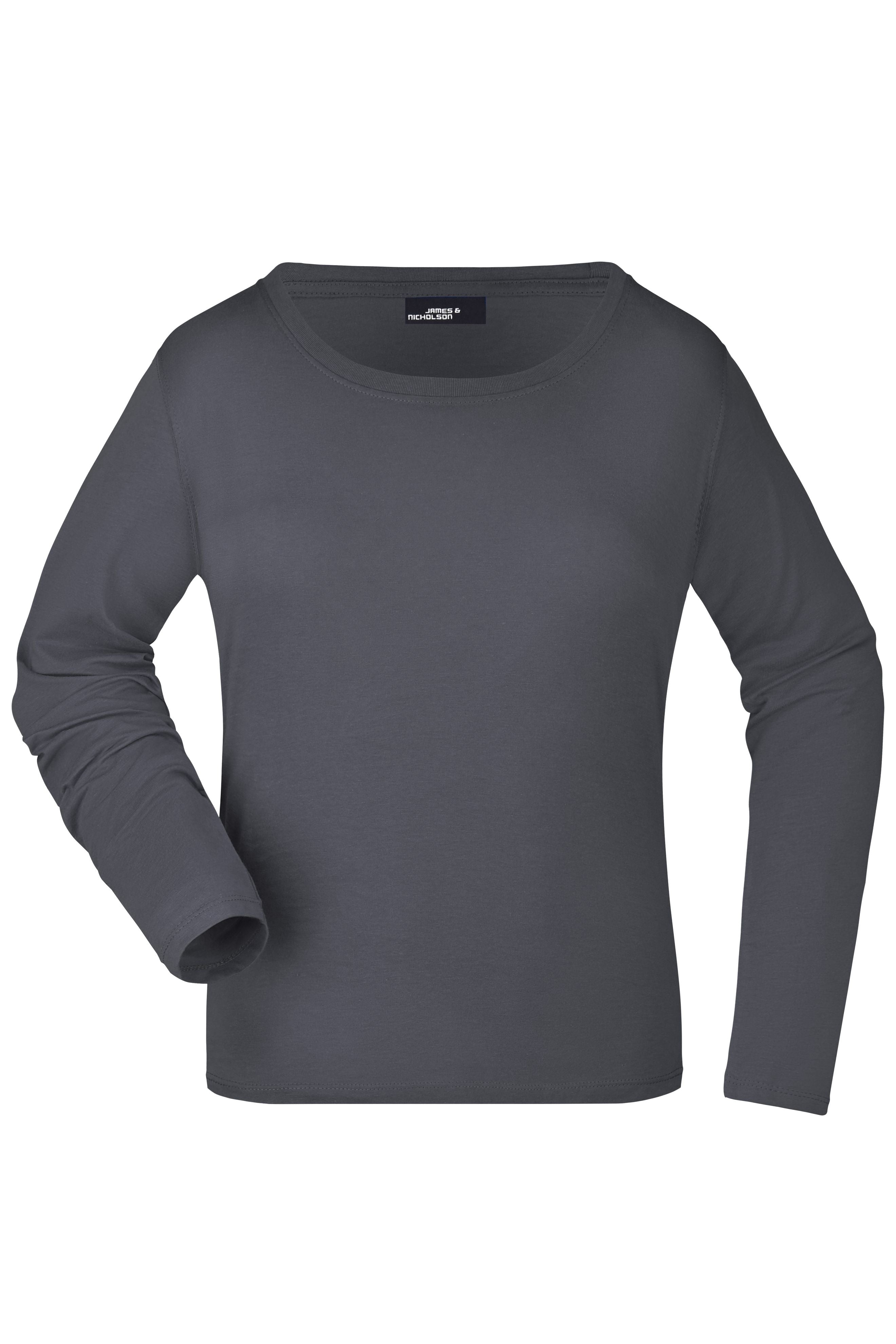 James & Nicholson Damen Rundhalsshirt langarm graphite