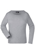 James & Nicholson Damen Rundhalsshirt langarm grey-heather