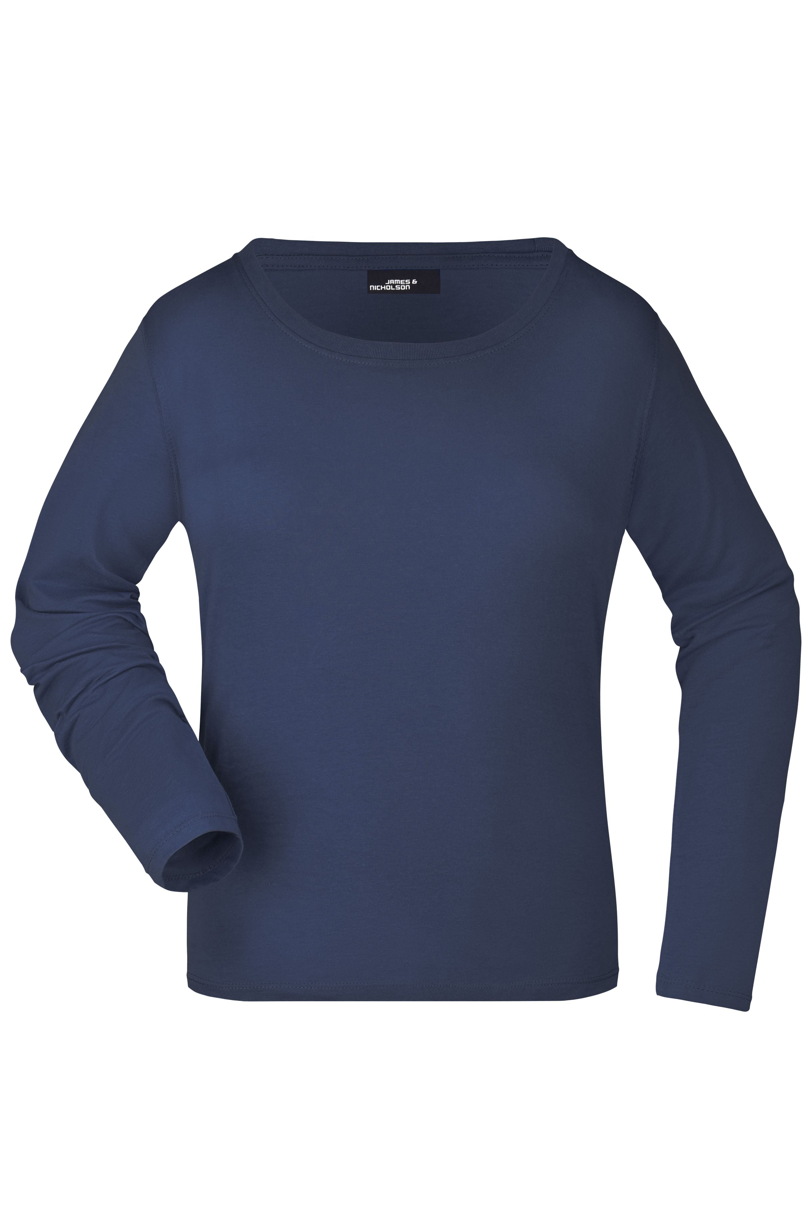 James & Nicholson Damen Rundhalsshirt langarm navy