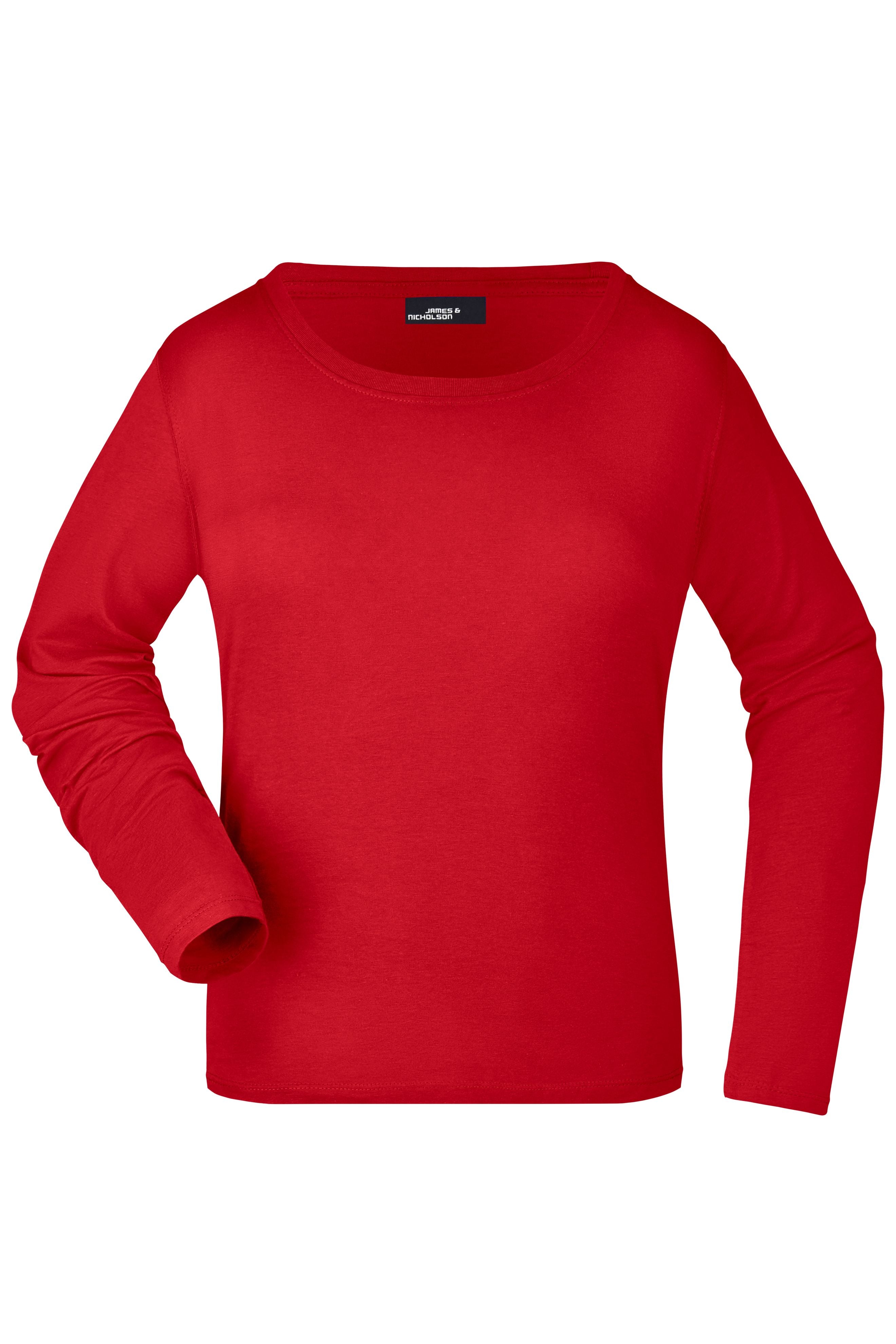 James & Nicholson Damen Rundhalsshirt langarm red