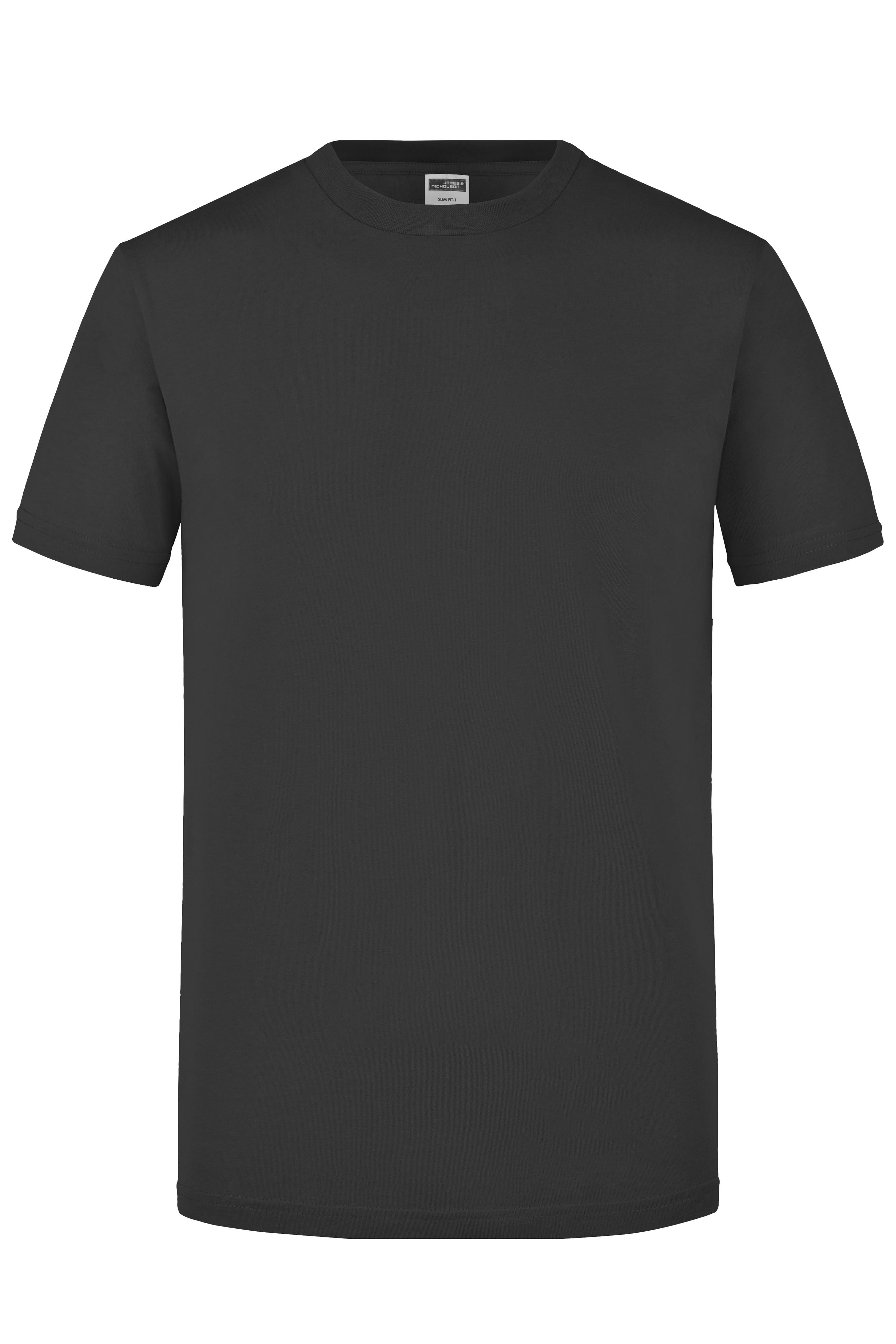 James & Nicholson Herren Slimfit Rundhals Shirt graphite