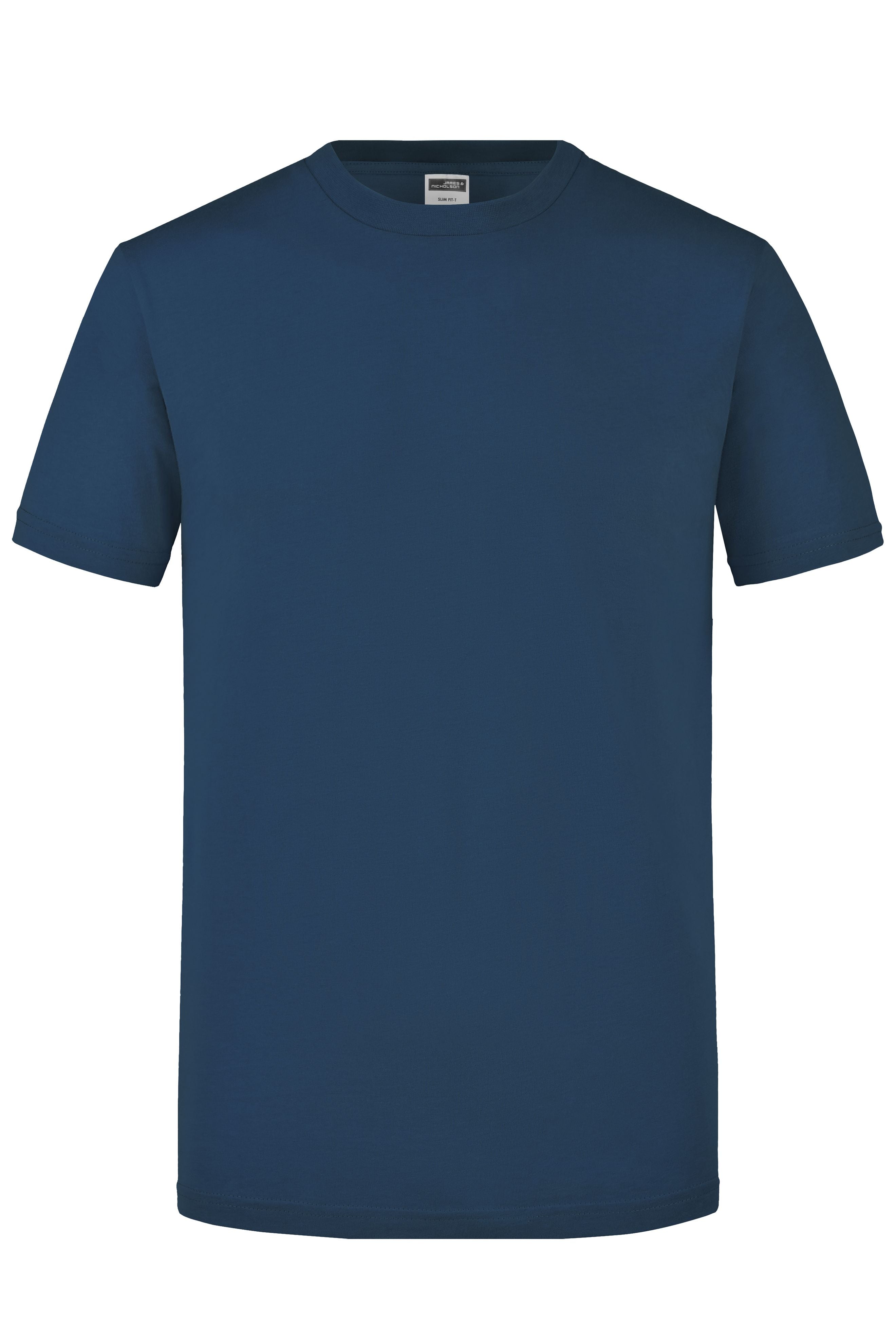 James & Nicholson Herren Slimfit Rundhals Shirt navy