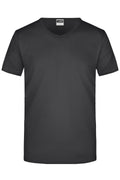 James & Nicholson Herren Slimfit V-Shirt black