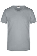 James & Nicholson Herren Slimfit V-Shirt grey-heather