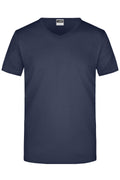 James & Nicholson Herren Slimfit V-Shirt navy