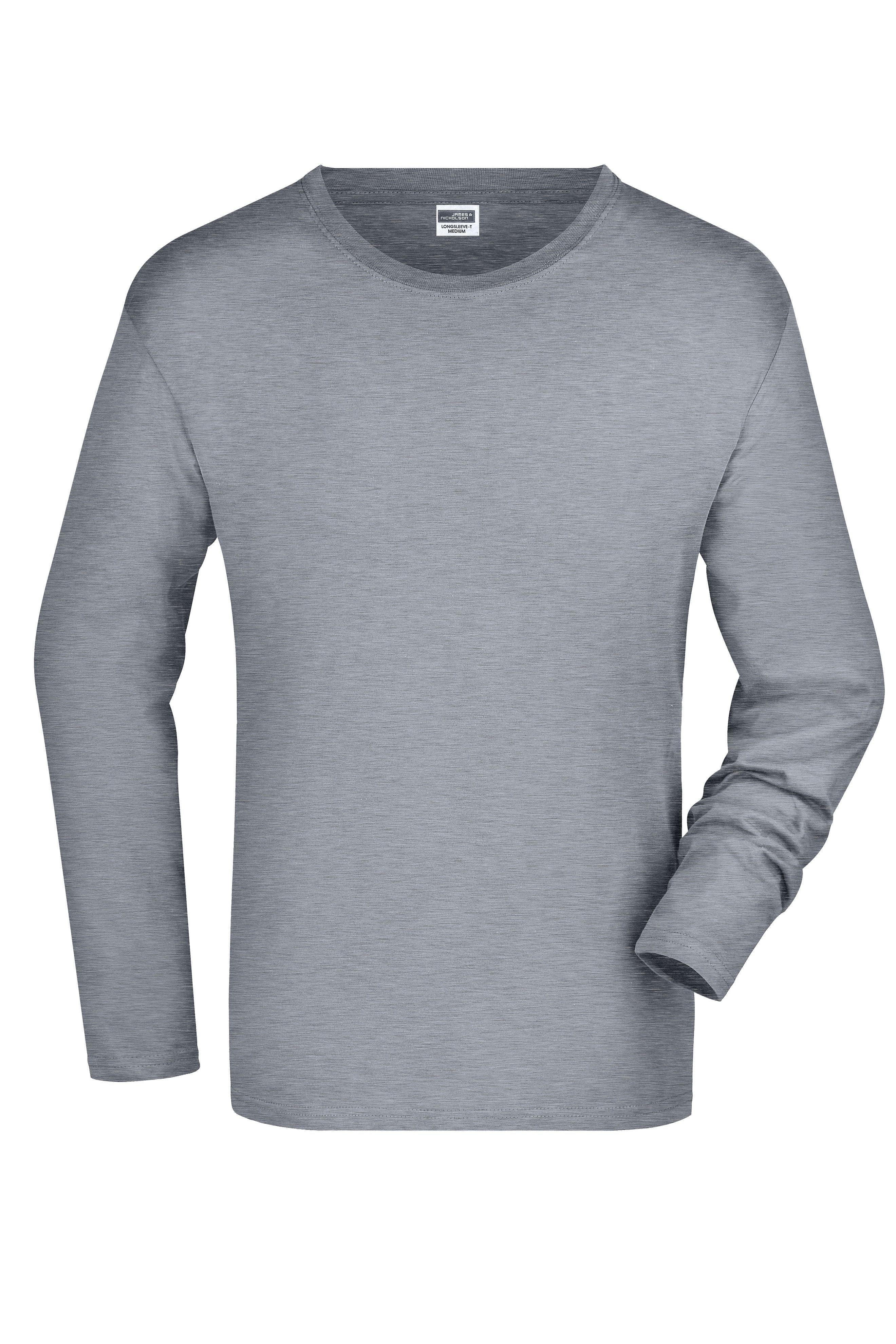 James & Nicholson Herrenhemd Slimfit Langarm grey-heather