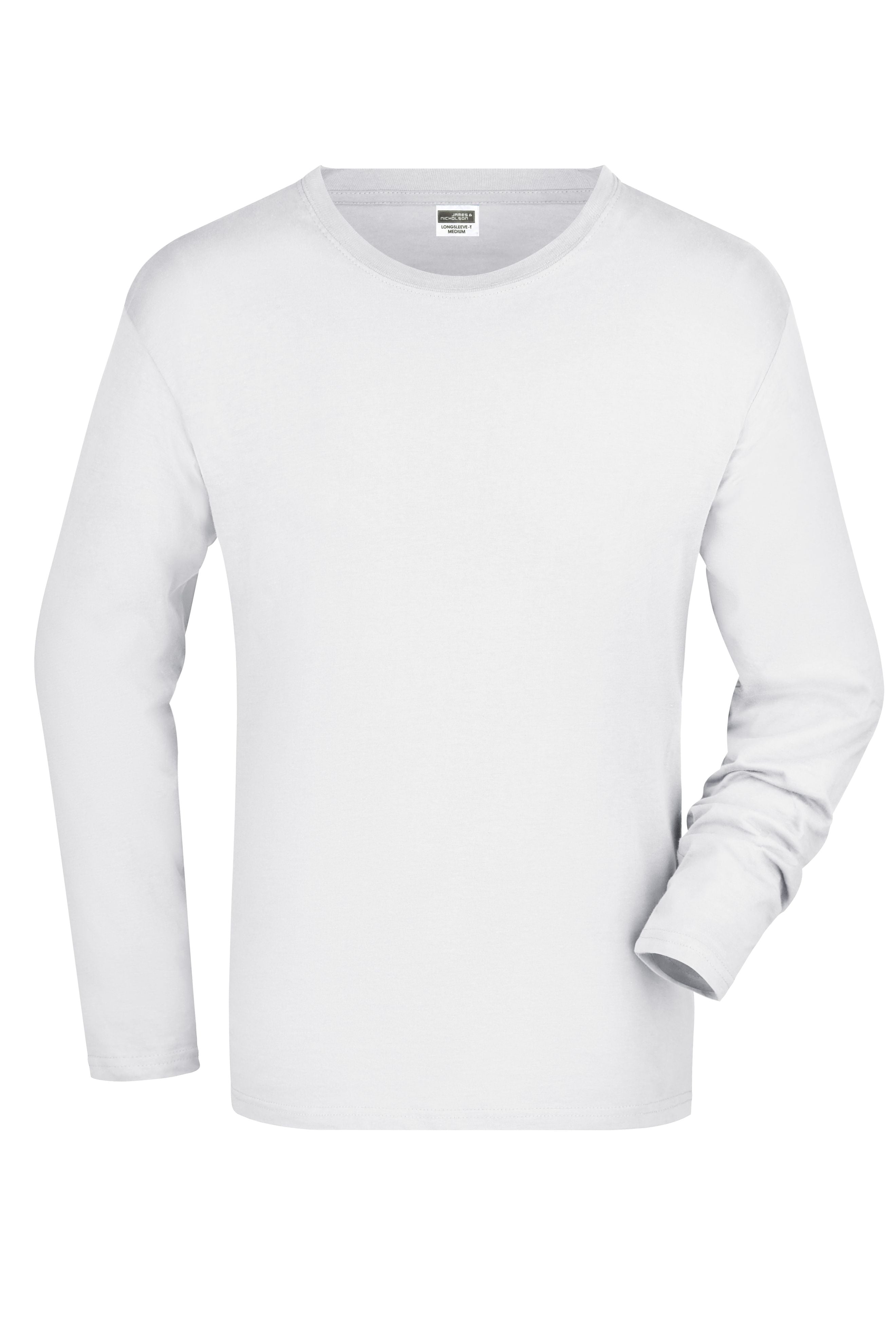 James & Nicholson Herrenhemd Slimfit Langarm white