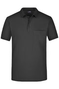 James & Nicholson Herren Pique Polo mit Brusttasche black