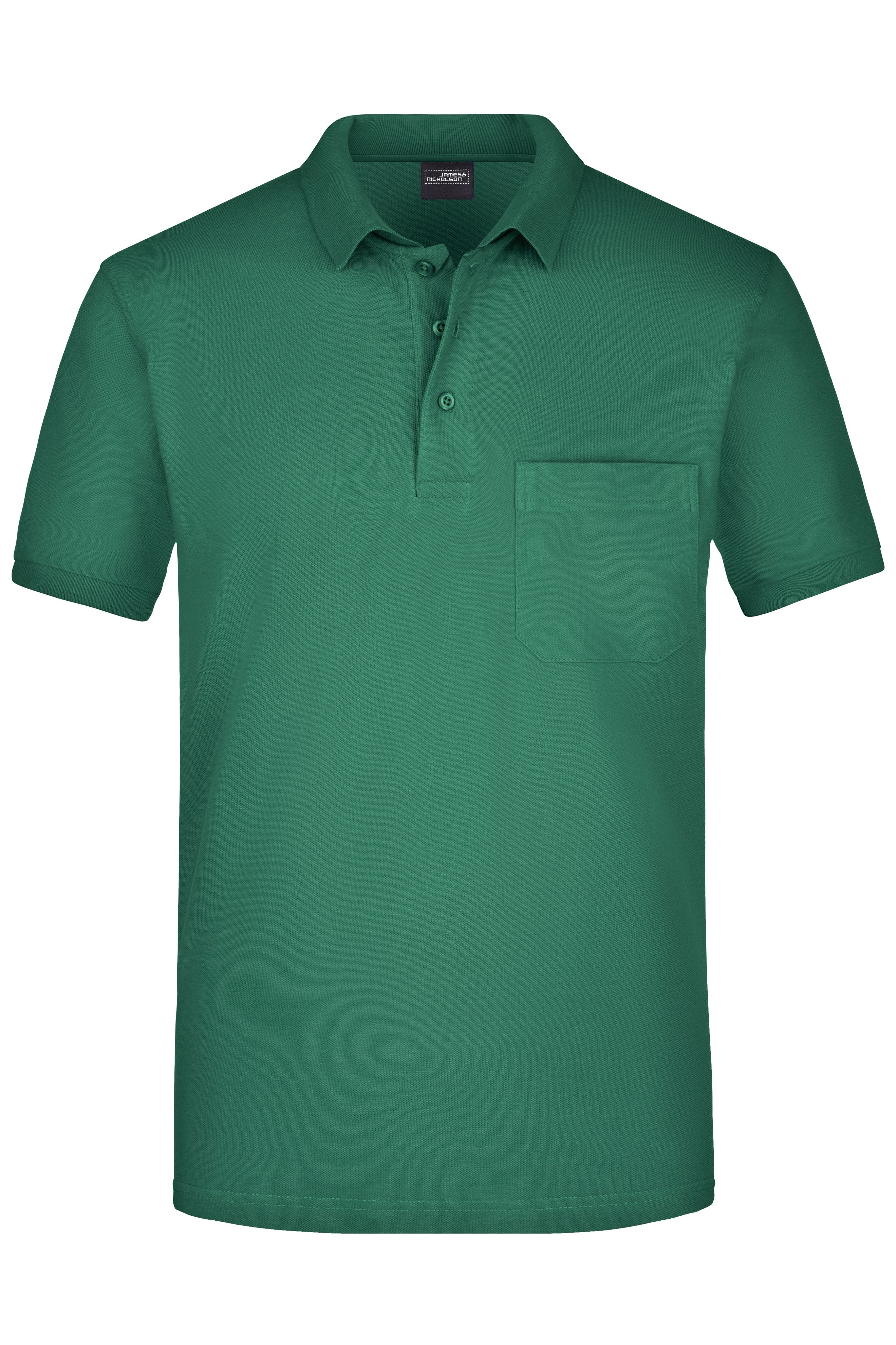 James & Nicholson Herren Pique Polo mit Brusttasche dark-green