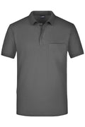 James & Nicholson Herren Pique Polo mit Brusttasche graphite