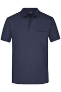 James & Nicholson Herren Pique Polo mit Brusttasche navy