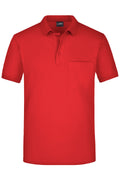 James & Nicholson Herren Pique Polo mit Brusttasche red