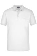 James & Nicholson Herren Pique Polo mit Brusttasche white