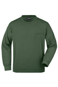 James & Nicholson Herren Sweatshirt mit Brusttasche dark-green