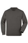 James & Nicholson Herren Sweatshirt mit Brusttasche graphite