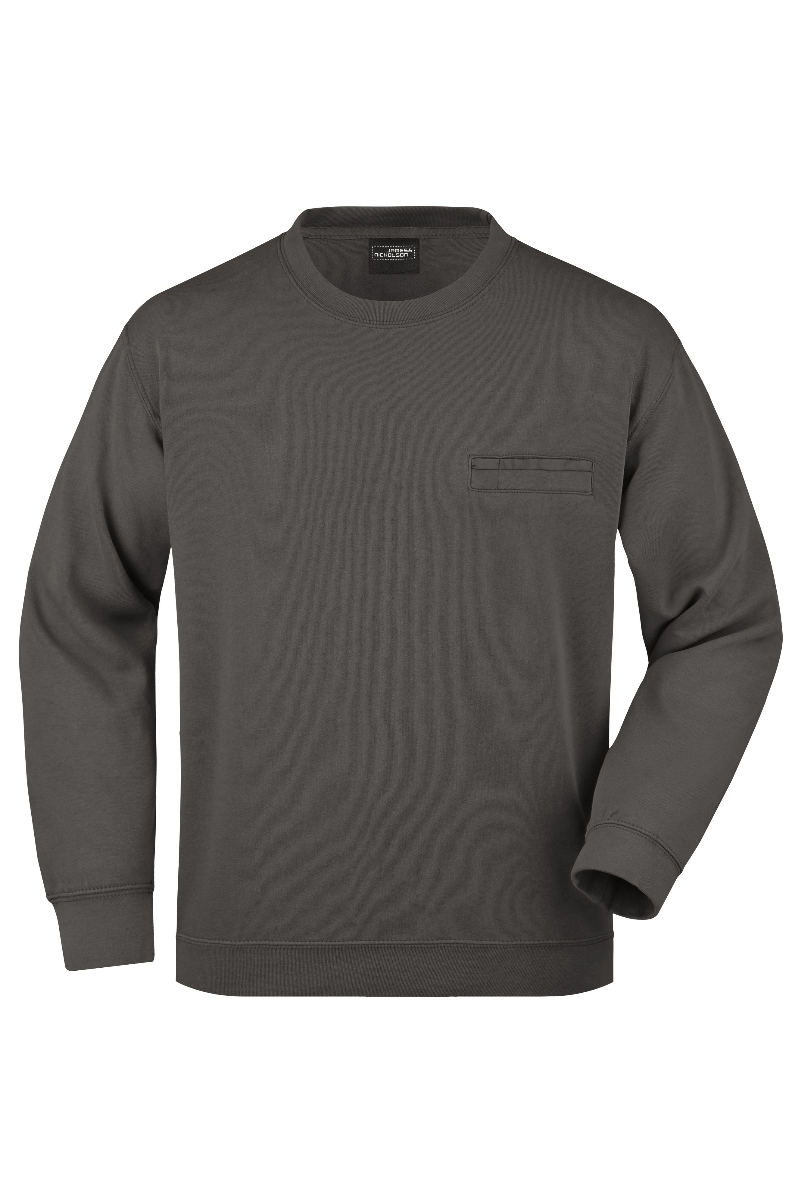 James & Nicholson Herren Sweatshirt mit Brusttasche graphite