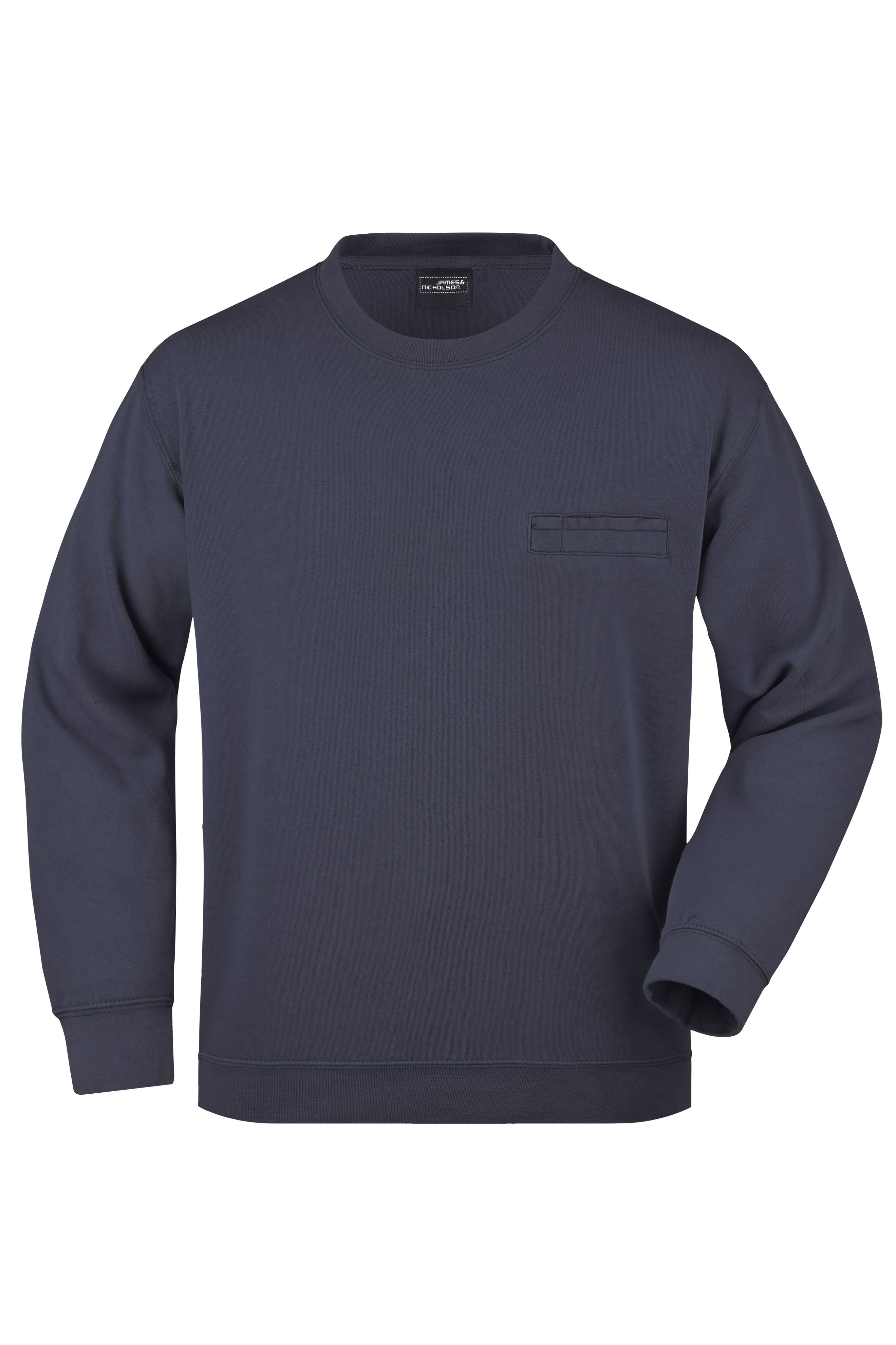 James & Nicholson Herren Sweatshirt mit Brusttasche navy