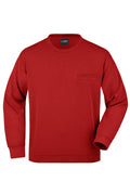 James & Nicholson Herren Sweatshirt mit Brusttasche red