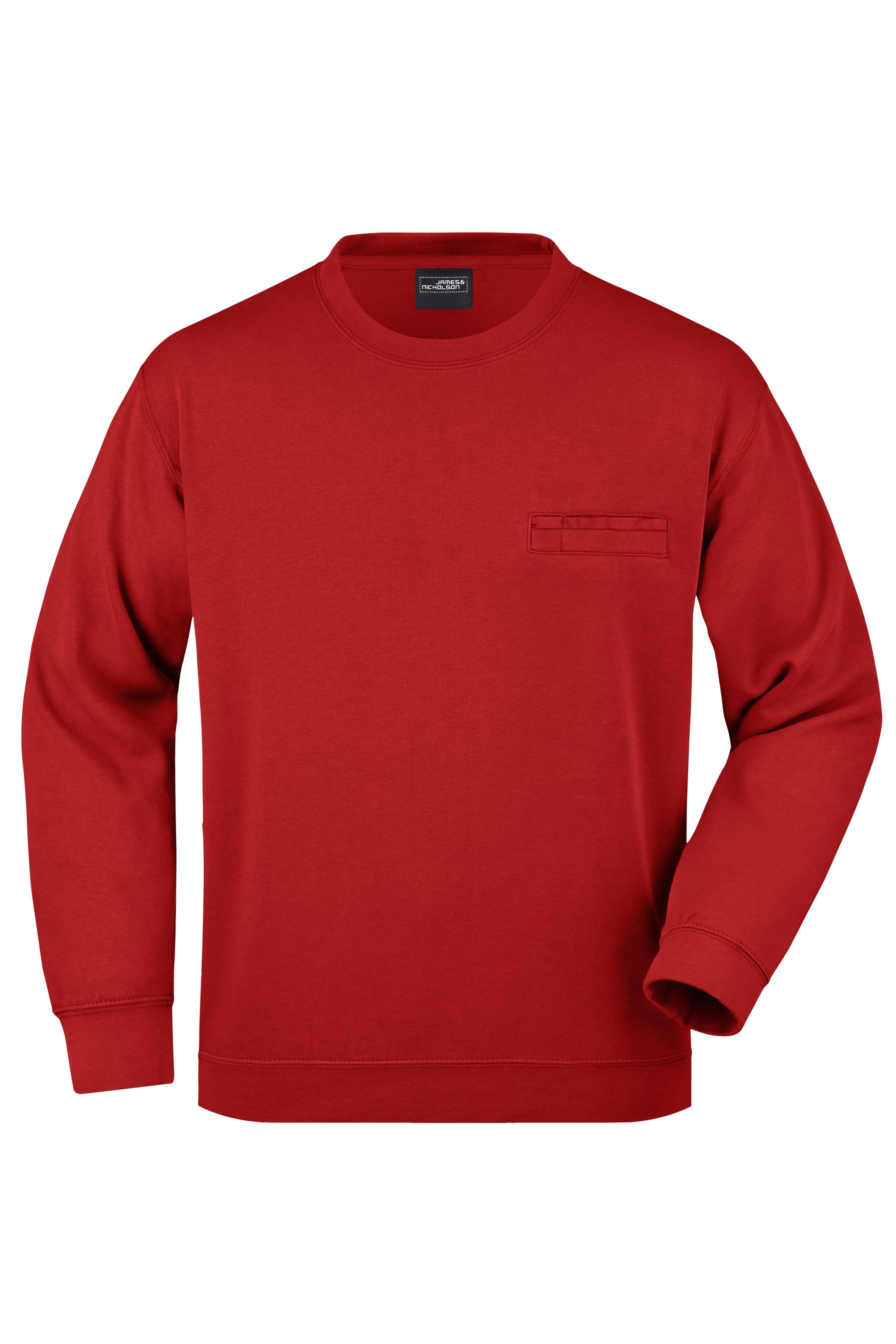 James & Nicholson Herren Sweatshirt mit Brusttasche red