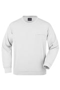 James & Nicholson Herren Sweatshirt mit Brusttasche white