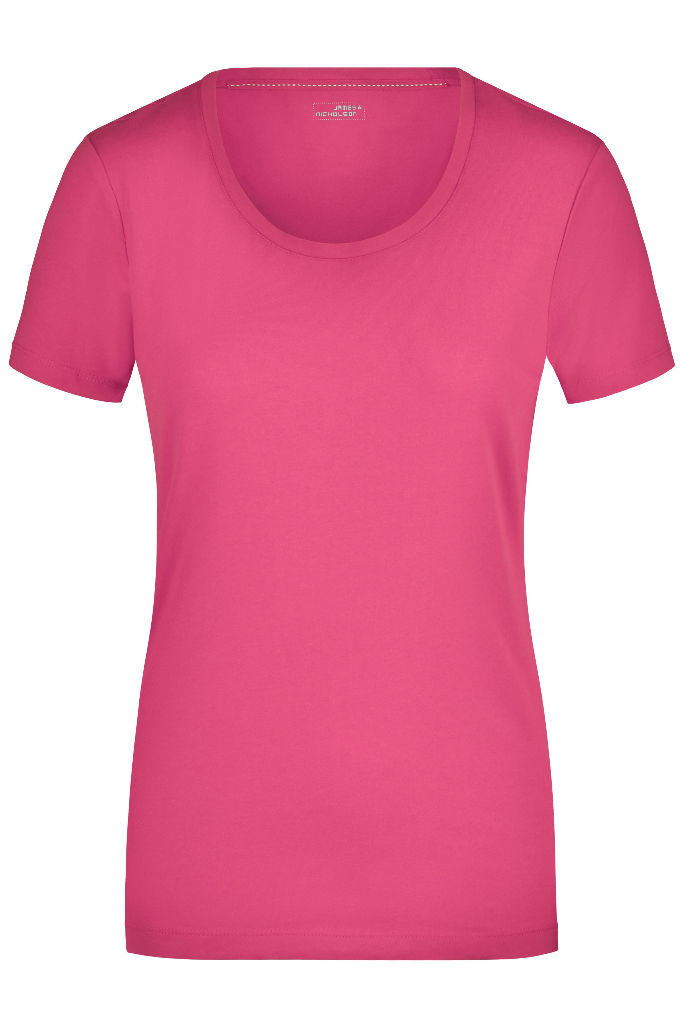James & Nicholson Damen Elastic Rundhals Shirt pink