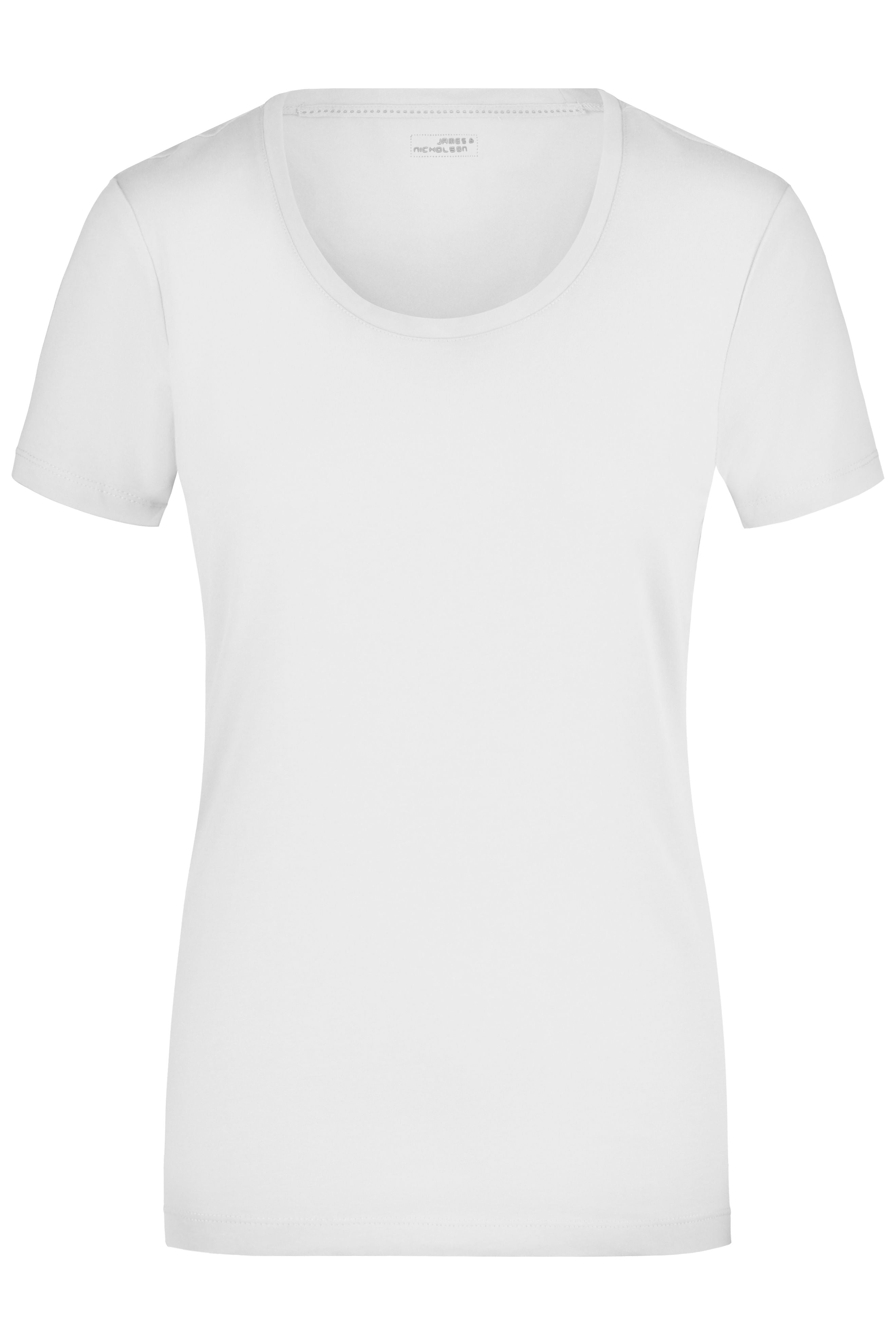 James & Nicholson Damen Elastic Rundhals Shirt white