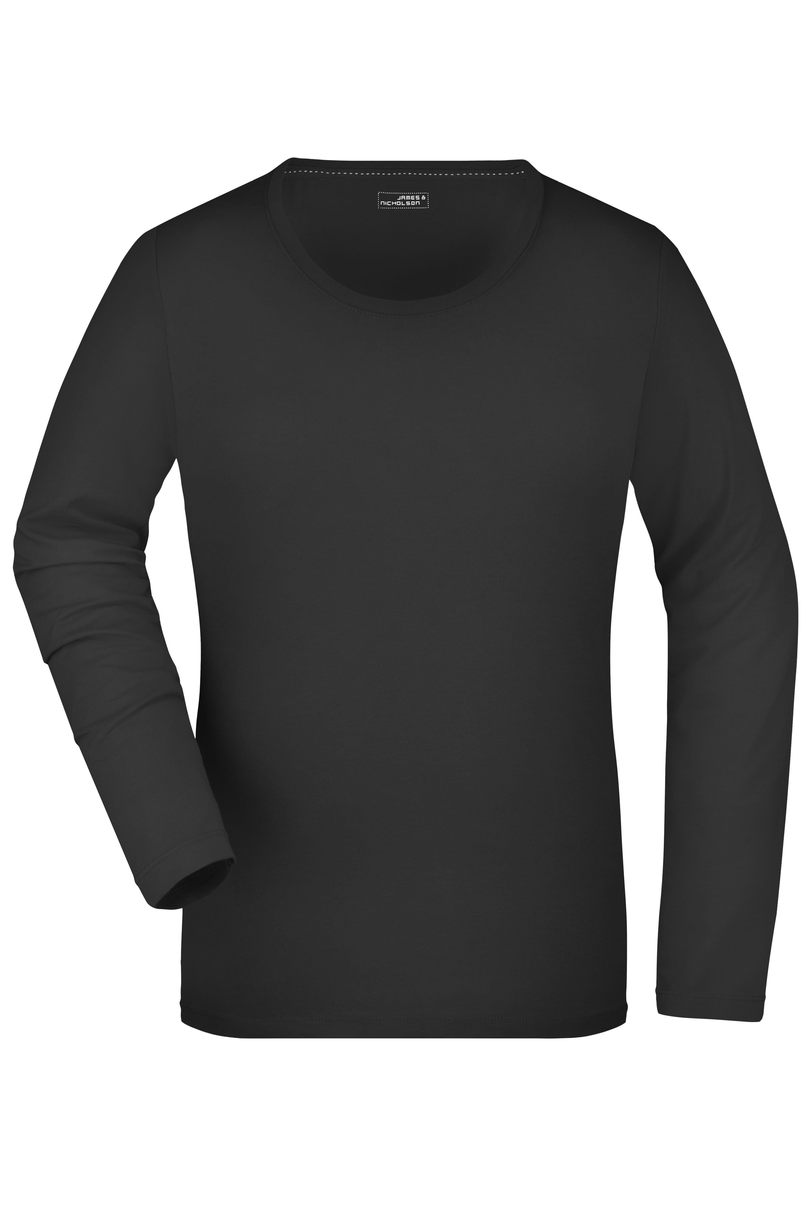 James & Nicholson Damen Elastic Langarm Shirt black