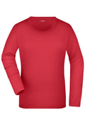 James & Nicholson Damen Elastic Langarm Shirt pink