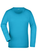 James & Nicholson Damen Elastic Langarm Shirt turquoise