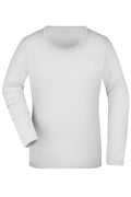 James & Nicholson Damen Elastic Langarm Shirt white