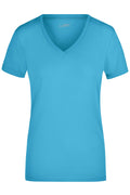 James & Nicholson Damen Elastic V-Shirt turquoise