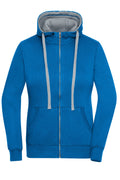 James & Nicholson Damen Lifestyle Kapuzenjacke cobalt/grey-heather