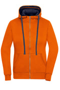 James & Nicholson Damen Lifestyle Kapuzenjacke dark-orange/navy
