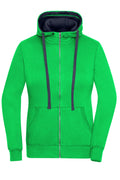 James & Nicholson Damen Lifestyle Kapuzenjacke green/navy