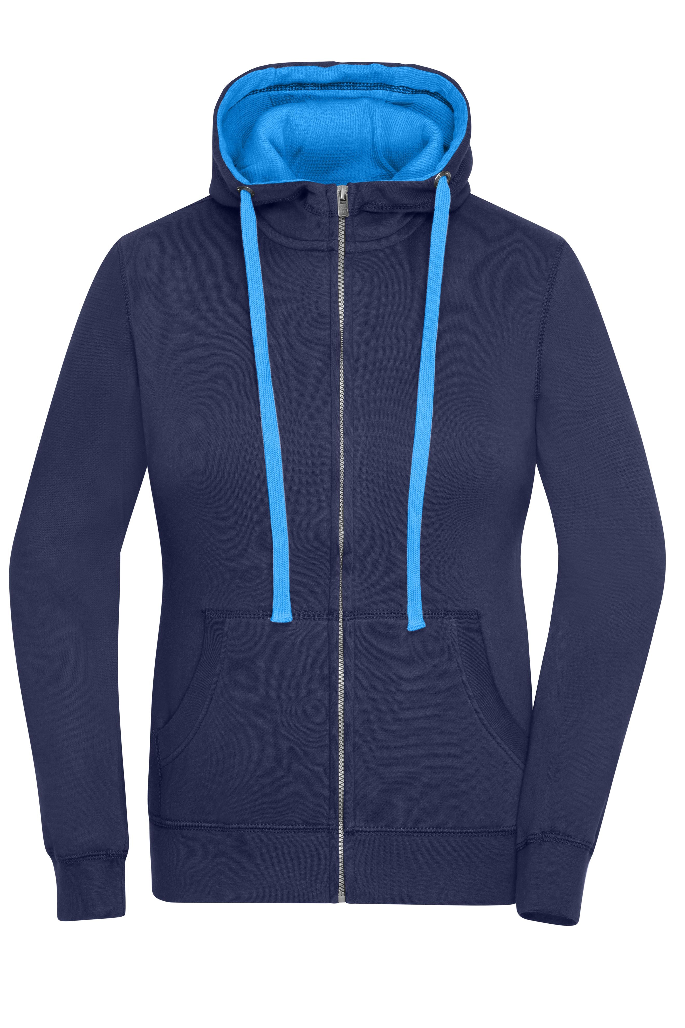 James & Nicholson Damen Lifestyle Kapuzenjacke navy/cobalt