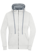 James & Nicholson Damen Lifestyle Kapuzenjacke off-white/grey-heather
