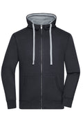 James & Nicholson Herren Lifestyle Kapuzenjacke black/grey-heather