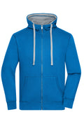 James & Nicholson Herren Lifestyle Kapuzenjacke cobalt/grey-heather