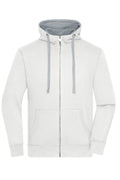 James & Nicholson Herren Lifestyle Kapuzenjacke off-white/grey-heather