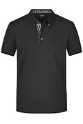 James & Nicholson Herrenpolo Karo Optik black/black-white